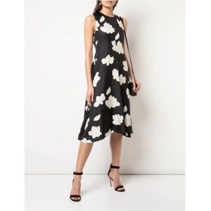 Theory Nophella Drop Waist Silk Midi Dress
